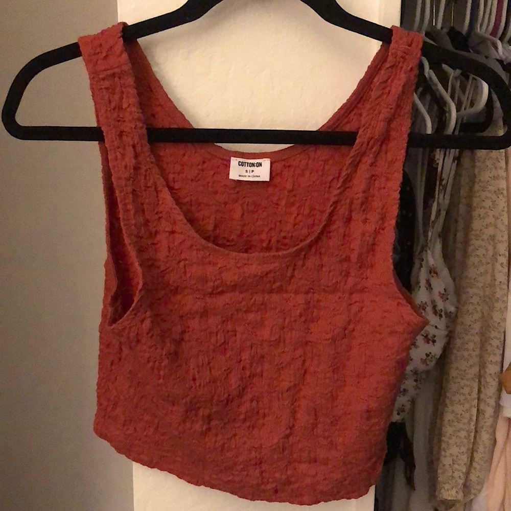 Cropped blush cotton on tank top